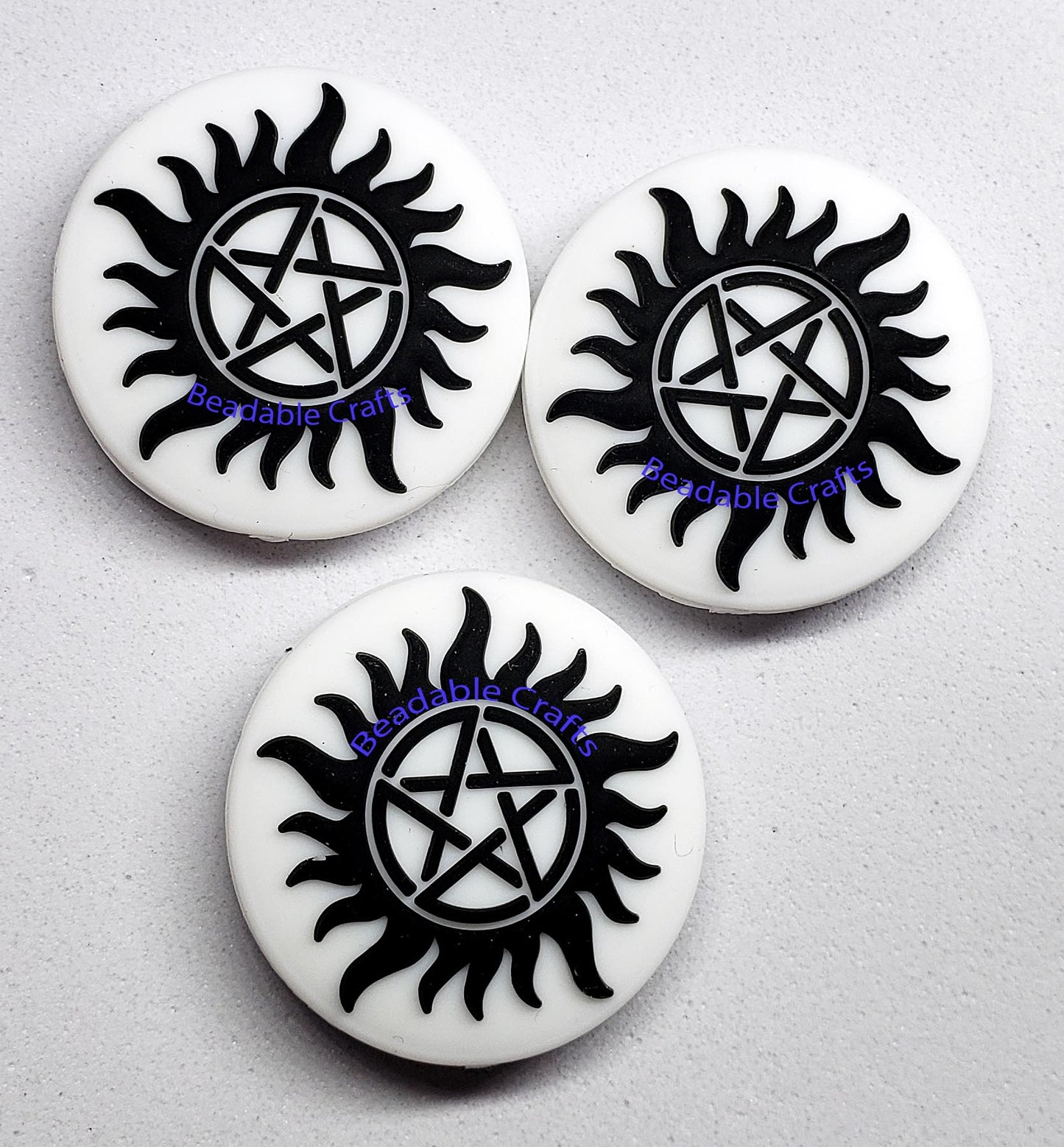 Supernatural anti-possession star focal bead for beadable pens, keychains and crafts