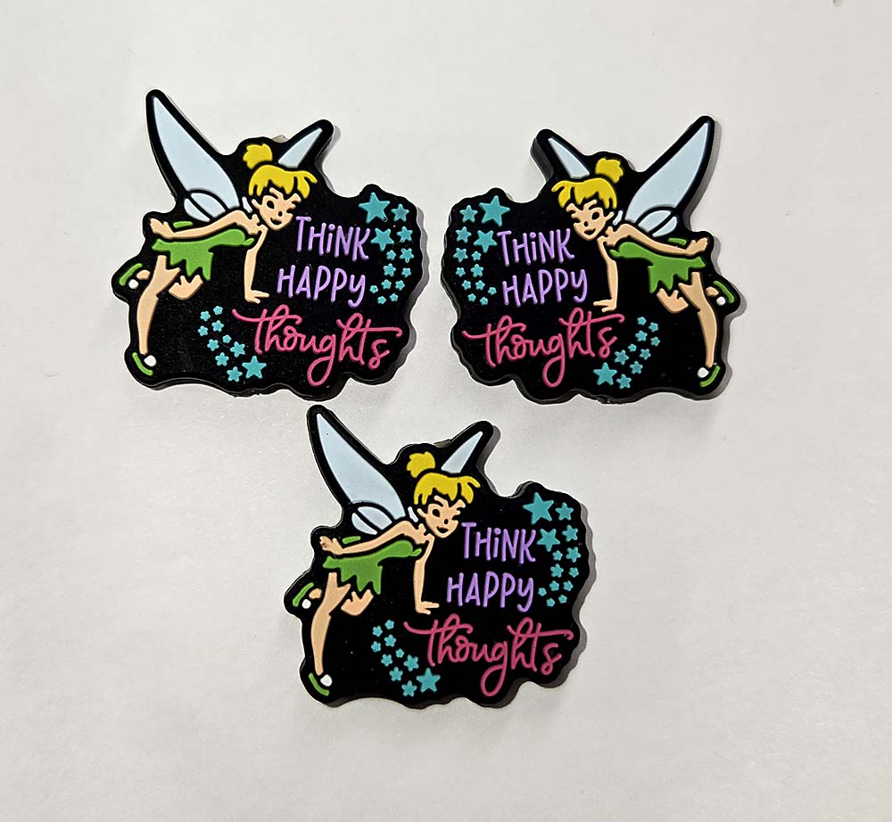 Think Happy Thoughts Fairy Focal bead for beadable pens, keychains cute fairy positive