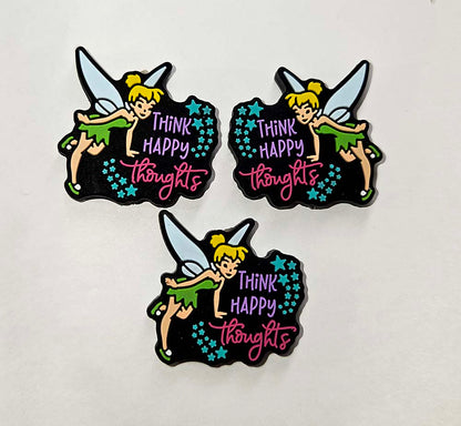 Think Happy Thoughts Fairy Focal bead for beadable pens, keychains cute fairy positive