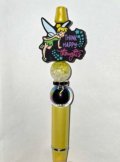 Think Happy Thoughts Fairy Focal bead for beadable pens, keychains cute fairy positive