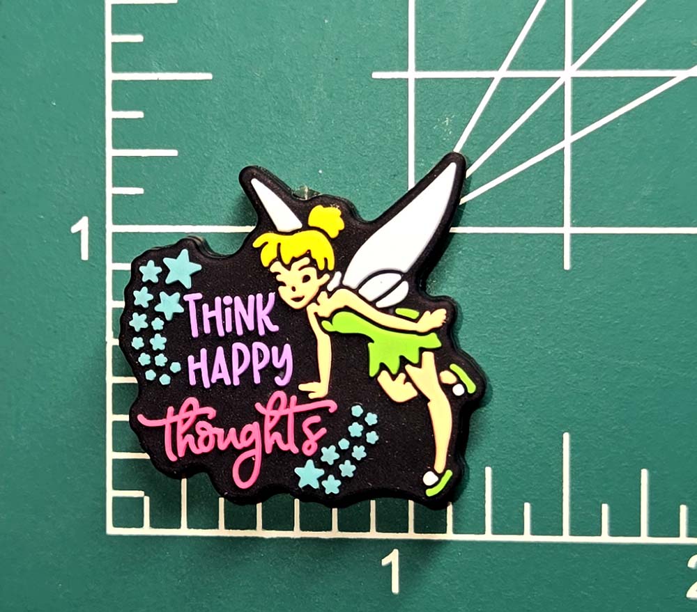 Think Happy Thoughts Fairy Focal bead for beadable pens, keychains cute fairy positive