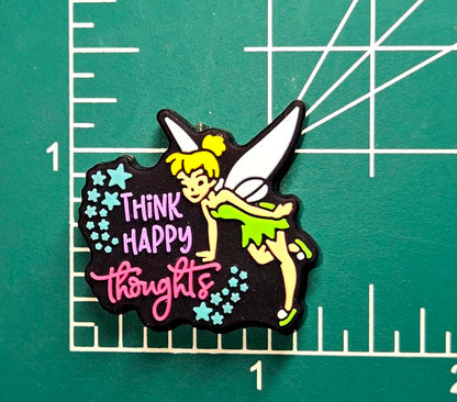 Think Happy Thoughts Fairy Focal bead for beadable pens, keychains cute fairy positive