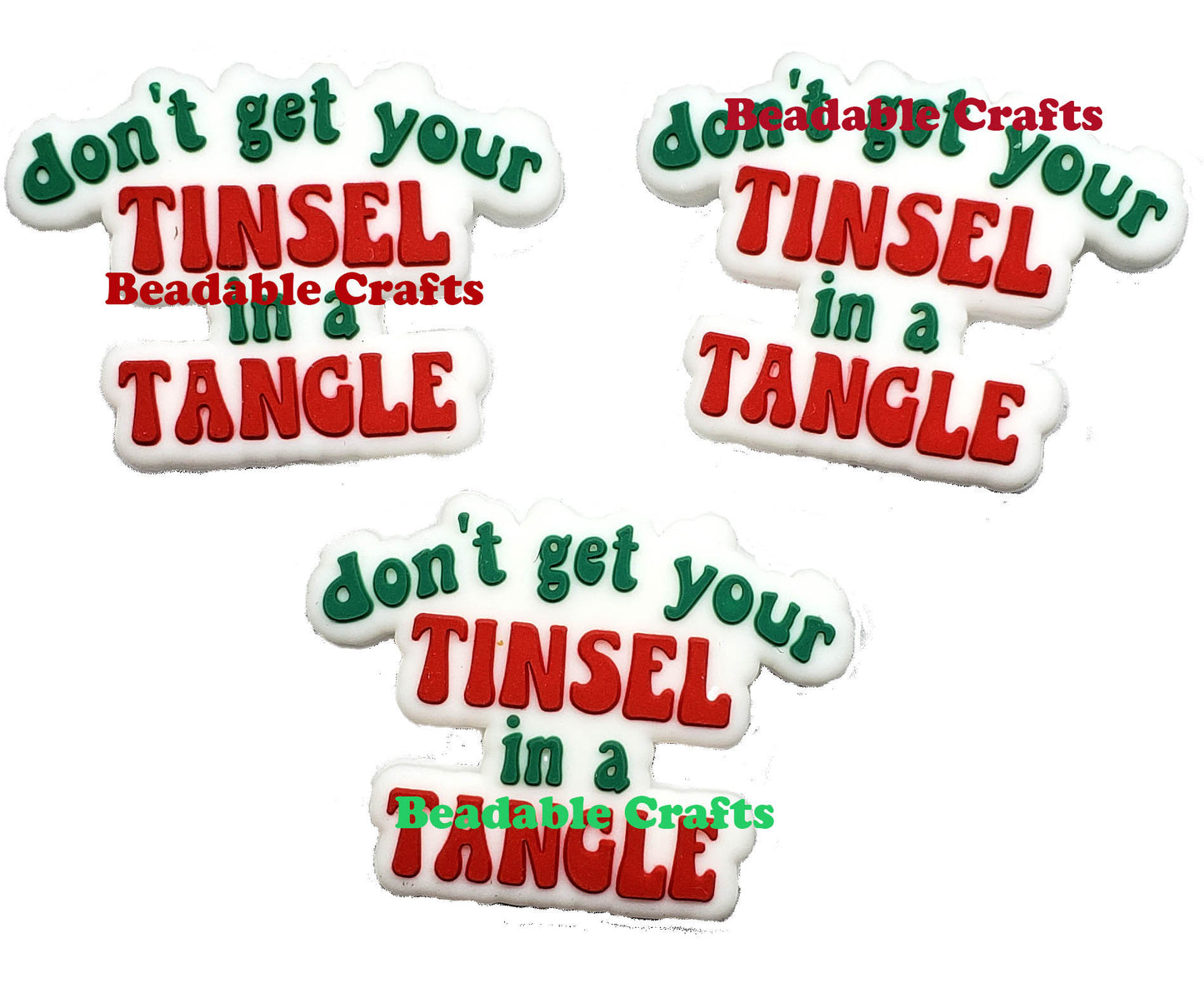 Don't get your tinsel in a Tangle focal bead for beadable pens, keychains and crafts