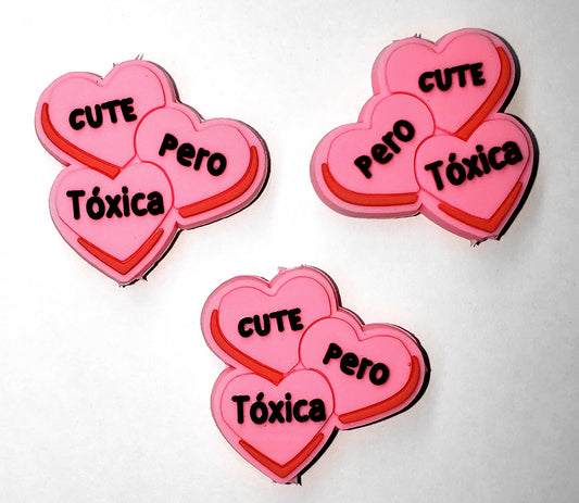 Spanish Cute Pero tóxica / Cute but toxic Focal bead for beadable pens, keychains and crafts