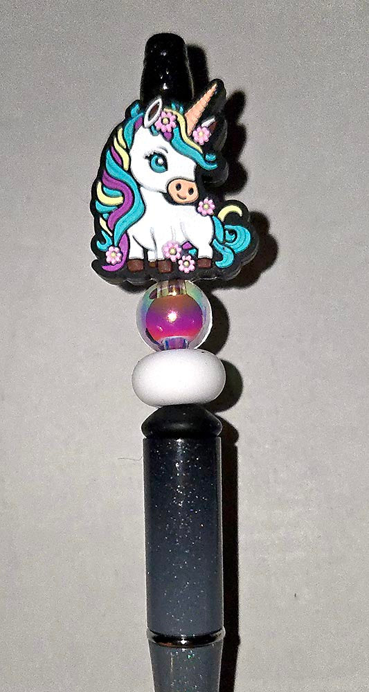 Pretty Unicorn Focal bead for beadable pens, keychains and crafts